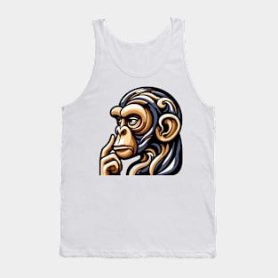 Pop art monkey illustration. cubism illustration of monkey Tank Top